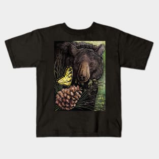 Gentle Bear and Butterfly Kids T-Shirt